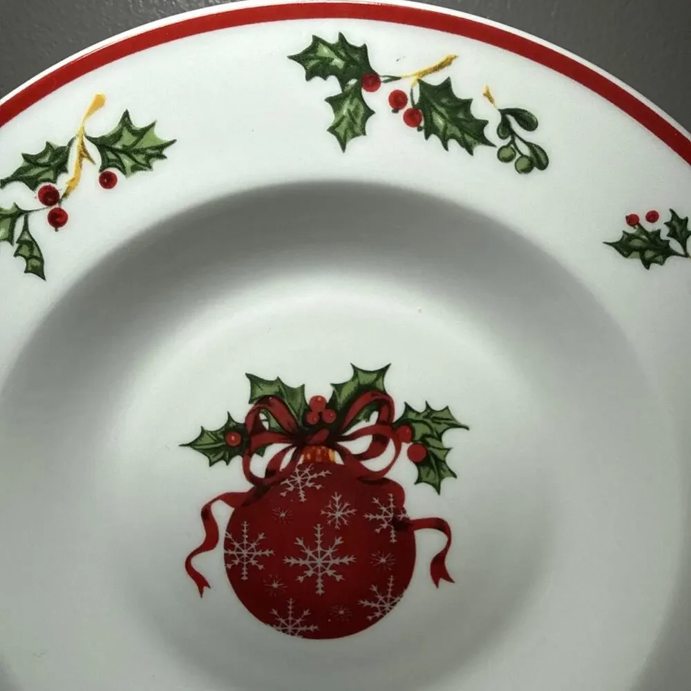 Radko Traditions Holiday Celebrations Christmas Ornament Soup Bowls 9” Set of 4